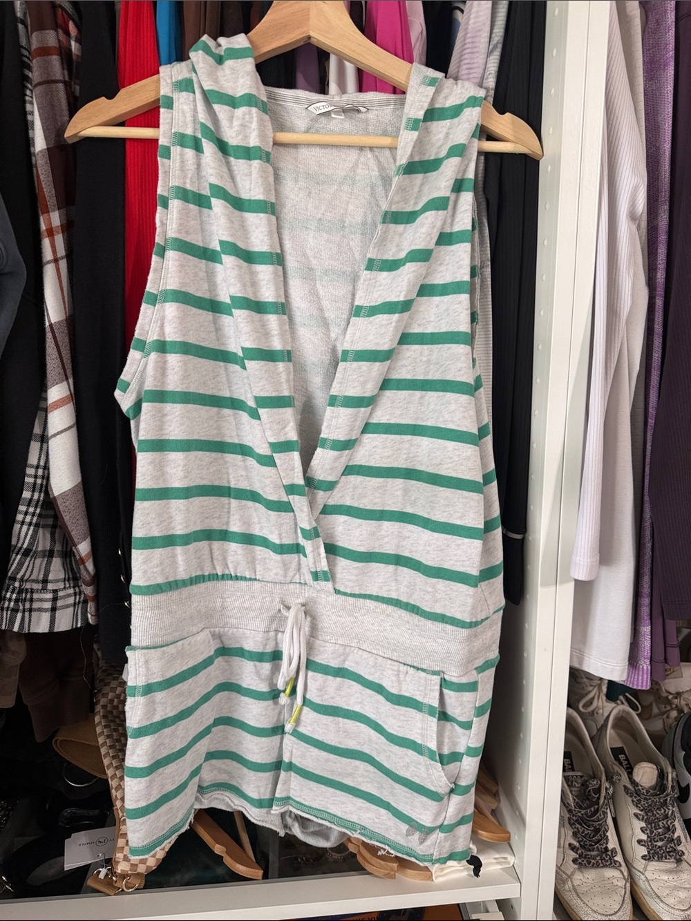 Victoria's Secret  Hooded Terry cloth swim cover up romper